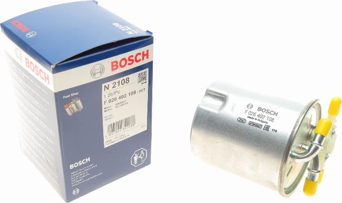 BOSCH F 026 402 108 - Паливний фільтр autozip.com.ua