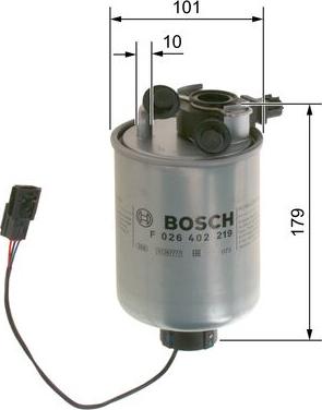 BOSCH F 026 402 219 - Паливний фільтр autozip.com.ua