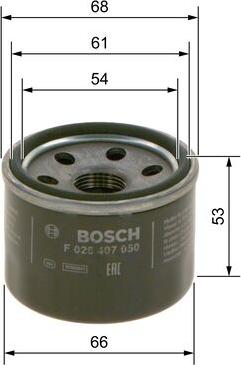 BOSCH F 026 407 050 - Масляний фільтр autozip.com.ua
