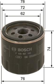BOSCH F 026 407 143 - Масляний фільтр autozip.com.ua