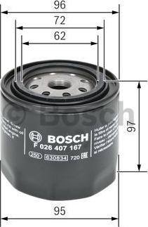 BOSCH F 026 407 167 - Масляний фільтр autozip.com.ua