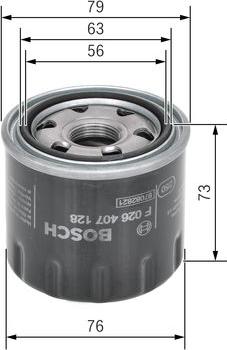 BOSCH F 026 407 128 - Масляний фільтр autozip.com.ua