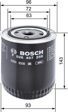 BOSCH F 026 407 256 - Масляний фільтр autozip.com.ua