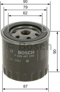 BOSCH F 026 407 250 - Масляний фільтр autozip.com.ua