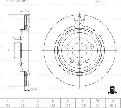 BOSCH F 026 A09 342 - Гальмівний диск autozip.com.ua