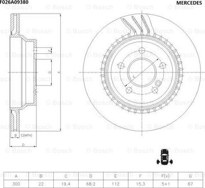 BOSCH F 026 A09 380 - Гальмівний диск autozip.com.ua