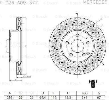 BOSCH F 026 A09 377 - Гальмівний диск autozip.com.ua