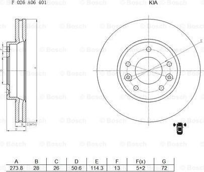 BOSCH F 026 A06 401 - Гальмівний диск autozip.com.ua