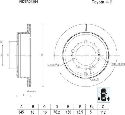 BOSCH F 026 A06 864 - Гальмівний диск autozip.com.ua