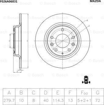 BOSCH F 026 A06 831 - Гальмівний диск autozip.com.ua