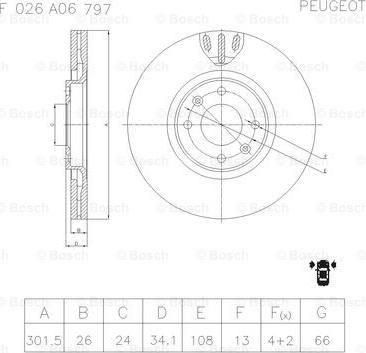 BOSCH F 026 A06 797 - Гальмівний диск autozip.com.ua