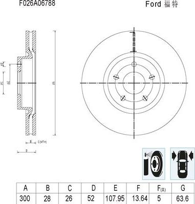 BOSCH F 026 A06 788 - Гальмівний диск autozip.com.ua