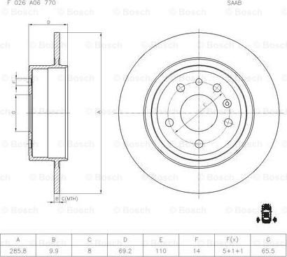 BOSCH F 026 A06 770 - Гальмівний диск autozip.com.ua