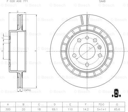 BOSCH F 026 A06 771 - Гальмівний диск autozip.com.ua