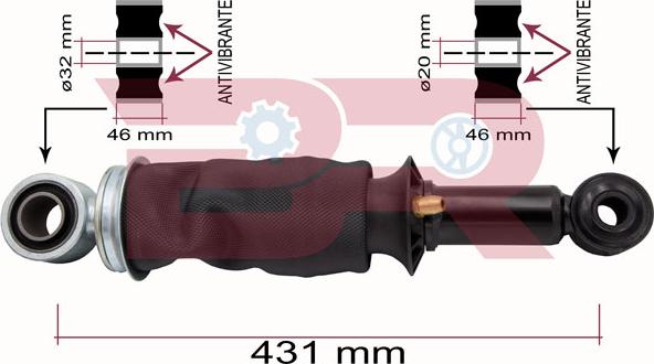 BOTTO RICAMBI BRCA7351 - Гаситель, кріплення кабіни autozip.com.ua