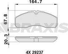 Braxis AA0493 - Гальмівні колодки, дискові гальма autozip.com.ua