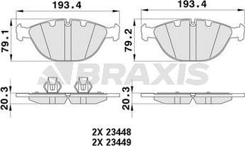 Braxis AA0445 - Гальмівні колодки, дискові гальма autozip.com.ua