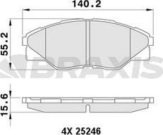 Braxis AA0457 - Гальмівні колодки, дискові гальма autozip.com.ua