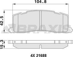 Braxis AA0405 - Гальмівні колодки, дискові гальма autozip.com.ua