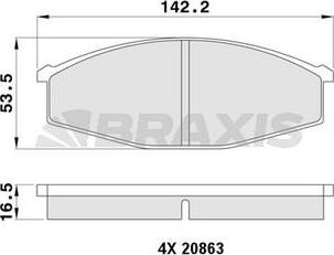 Braxis AA0400 - Гальмівні колодки, дискові гальма autozip.com.ua