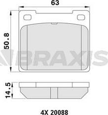 Braxis AA0403 - Гальмівні колодки, дискові гальма autozip.com.ua