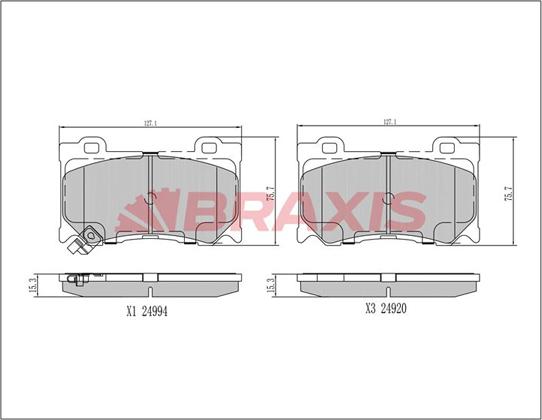 Braxis AA0407 - Гальмівні колодки, дискові гальма autozip.com.ua