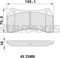 Braxis AA0416 - Гальмівні колодки, дискові гальма autozip.com.ua