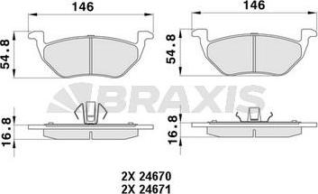 Braxis AA0410 - Гальмівні колодки, дискові гальма autozip.com.ua