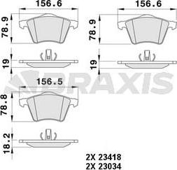 Braxis AA0485 - Гальмівні колодки, дискові гальма autozip.com.ua