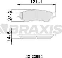 Braxis AA0488 - Гальмівні колодки, дискові гальма autozip.com.ua