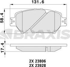 Braxis AA0483 - Гальмівні колодки, дискові гальма autozip.com.ua