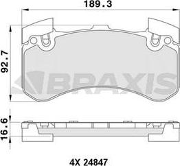 Braxis AA0420 - Гальмівні колодки, дискові гальма autozip.com.ua