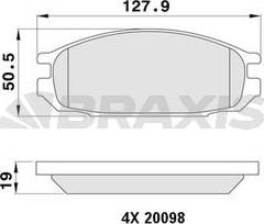 Braxis AA0428 - Гальмівні колодки, дискові гальма autozip.com.ua