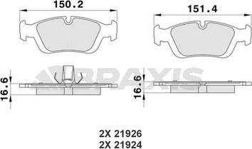 Braxis AA0427 - Гальмівні колодки, дискові гальма autozip.com.ua