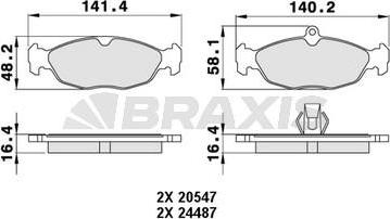 Braxis AA0470 - Гальмівні колодки, дискові гальма autozip.com.ua