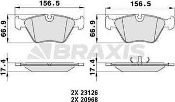 Braxis AA0472 - Гальмівні колодки, дискові гальма autozip.com.ua