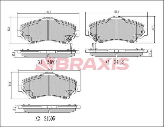 Braxis AA0691 - Гальмівні колодки, дискові гальма autozip.com.ua