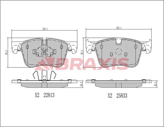 Braxis AA0693 - Гальмівні колодки, дискові гальма autozip.com.ua