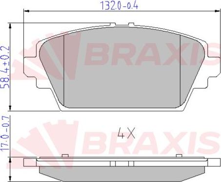 Braxis AA0644 - Гальмівні колодки, дискові гальма autozip.com.ua