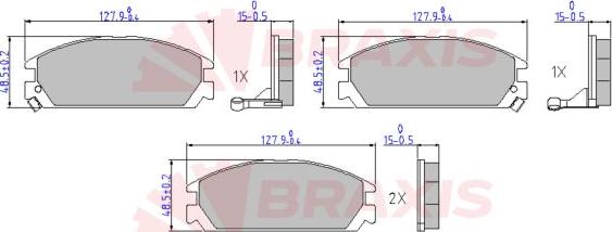 Braxis AA0645 - Гальмівні колодки, дискові гальма autozip.com.ua