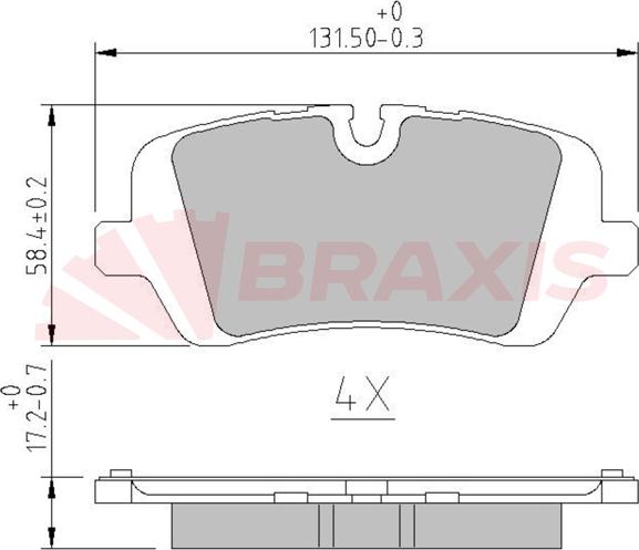 Braxis AA0658 - Гальмівні колодки, дискові гальма autozip.com.ua