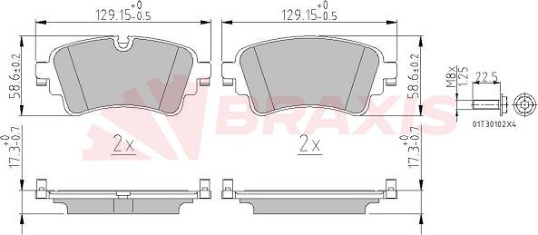 Braxis AA0664 - Гальмівні колодки, дискові гальма autozip.com.ua