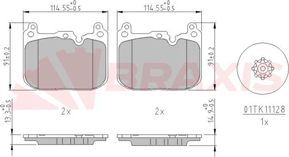 Braxis AA0665 - Гальмівні колодки, дискові гальма autozip.com.ua