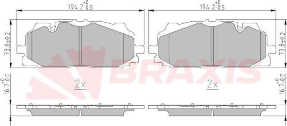 Braxis AA0666 - Гальмівні колодки, дискові гальма autozip.com.ua