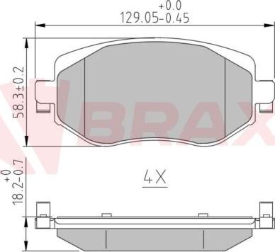 Braxis AA0668 - Гальмівні колодки, дискові гальма autozip.com.ua