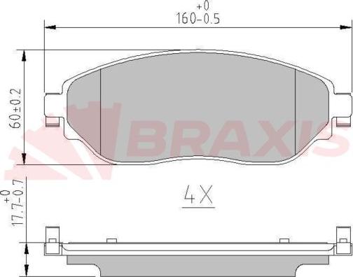 Braxis AA0606 - Гальмівні колодки, дискові гальма autozip.com.ua