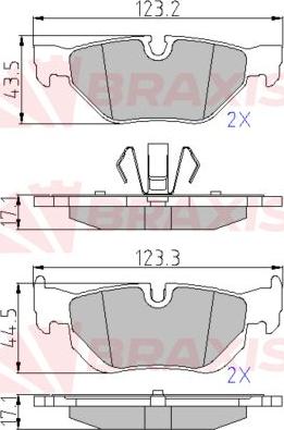 Braxis AA0615 - Гальмівні колодки, дискові гальма autozip.com.ua