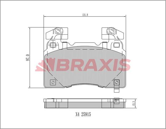 Braxis AA0684 - Гальмівні колодки, дискові гальма autozip.com.ua