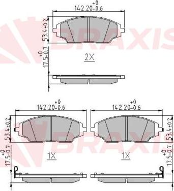 Braxis AA0680 - Гальмівні колодки, дискові гальма autozip.com.ua