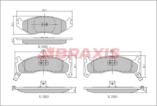 Braxis AA0683 - Гальмівні колодки, дискові гальма autozip.com.ua